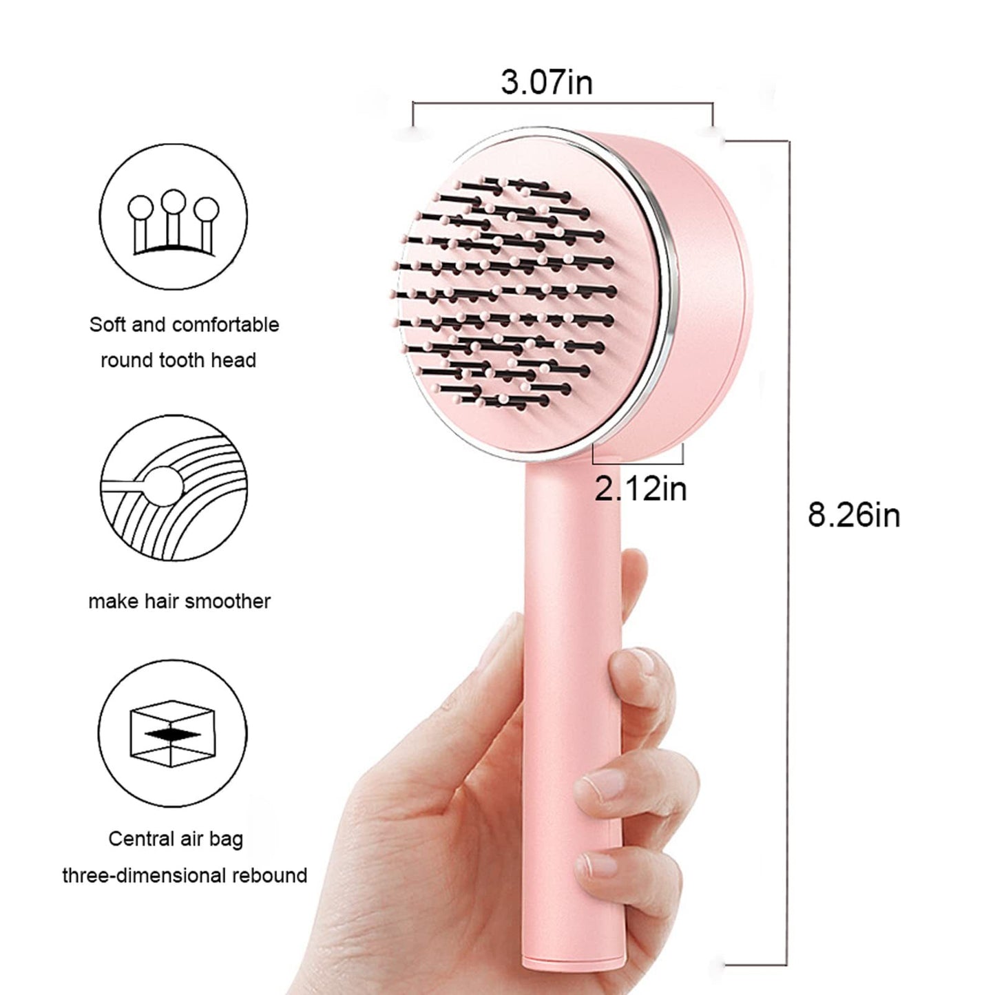 One-key Self-cleaning Hair Brush For Women Curly Hair Brush Massage Comb