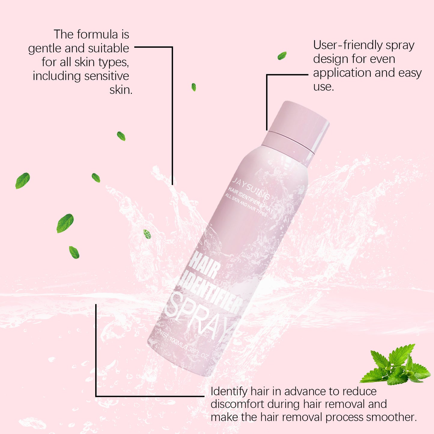 Jaysuing Facial Hair Removal Spray, Easily Softens Hair Facial Cleansing