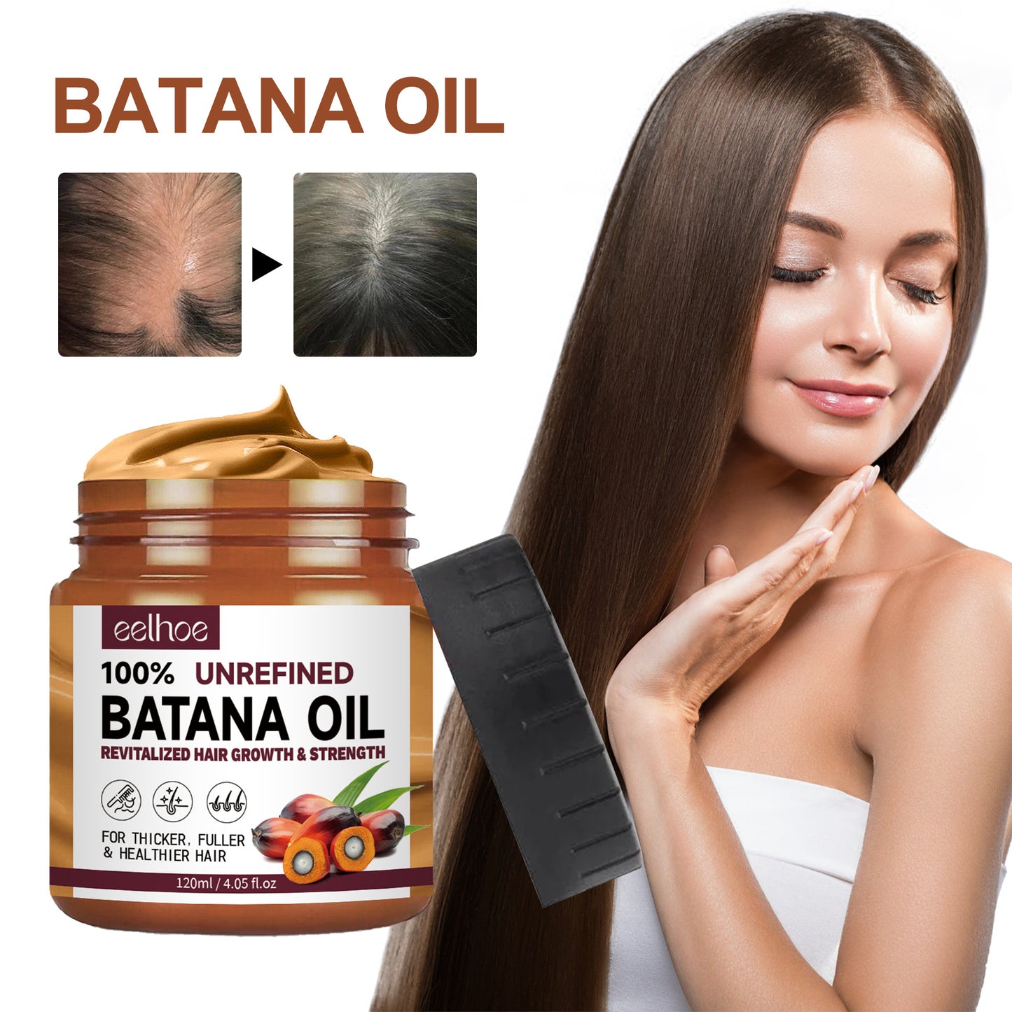 EELHOE Batana Oil Conditioner Moisturizes, Repairs, Strengthens Hair Roots