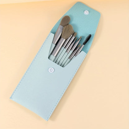 A Set Of 8 Portable Makeup Brushes, Suitable For Portable Beauty Tools