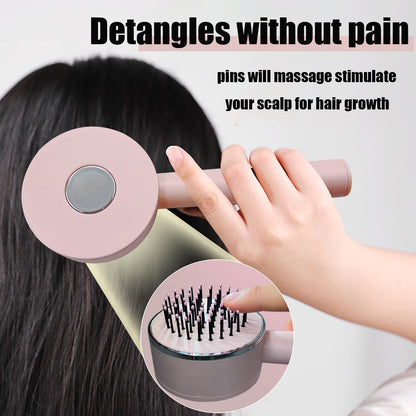 One-key Self-cleaning Hair Brush For Women Curly Hair Brush Massage Comb