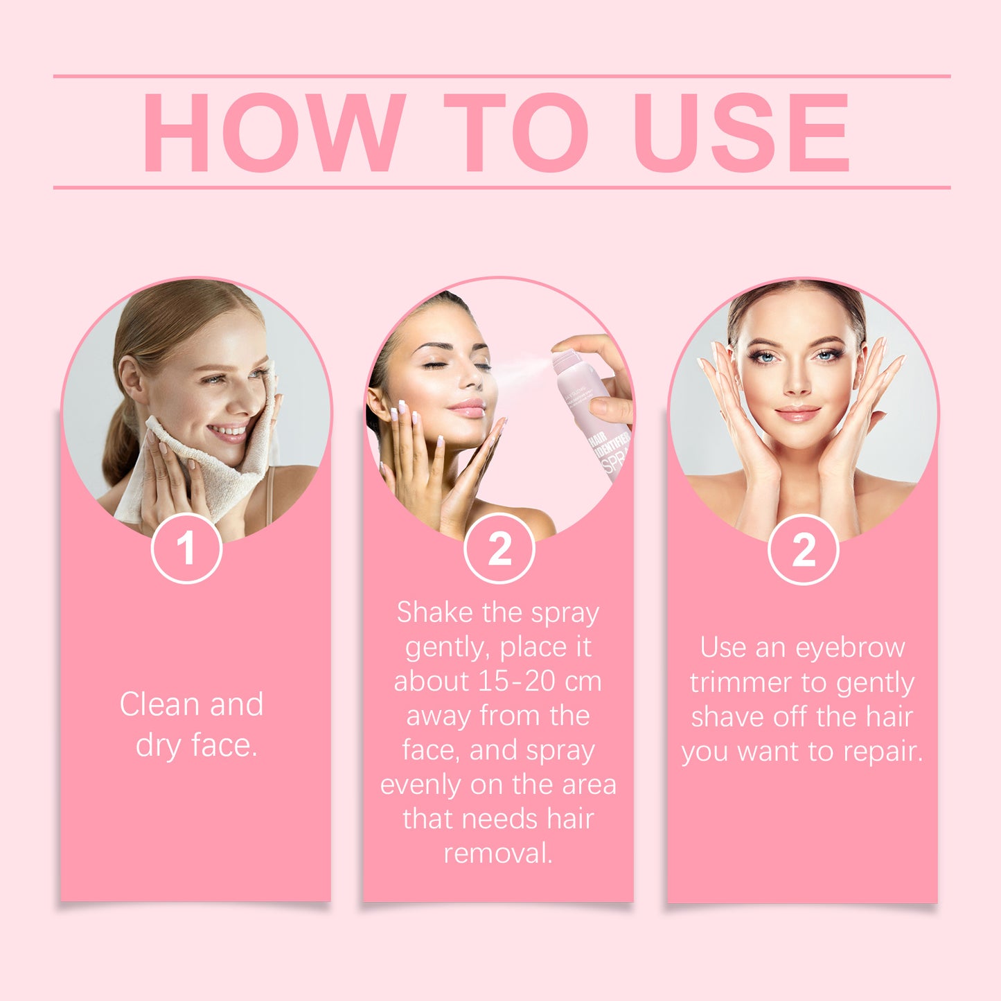 Jaysuing Facial Hair Removal Spray, Easily Softens Hair Facial Cleansing