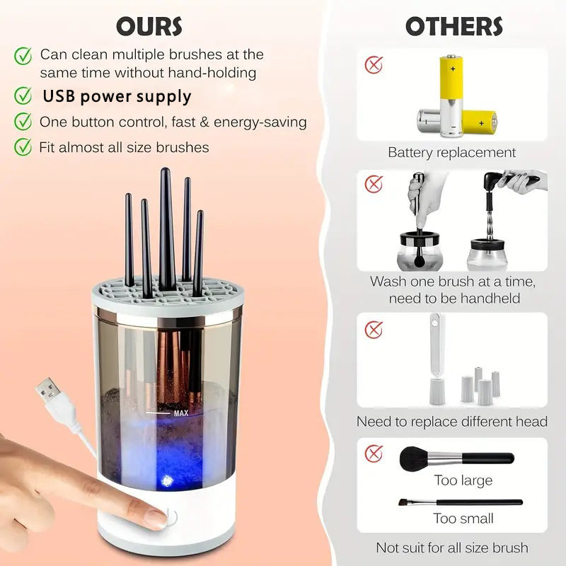 Makeup Brush Cleaner Automatic Rotating Makeup Brush Cleaner USB