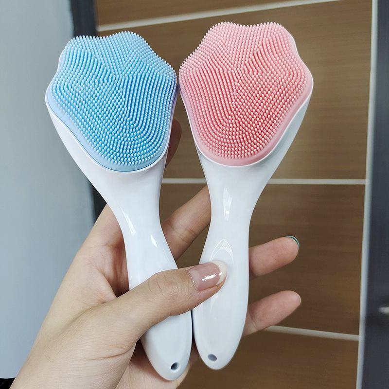 Handheld Silicone Face Scrubber Exfoliator, Soft Face Wash Brush