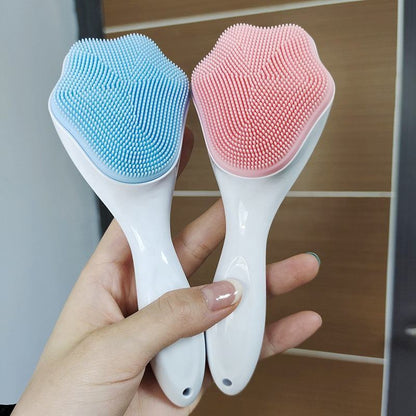 Handheld Silicone Face Scrubber Exfoliator, Soft Face Wash Brush