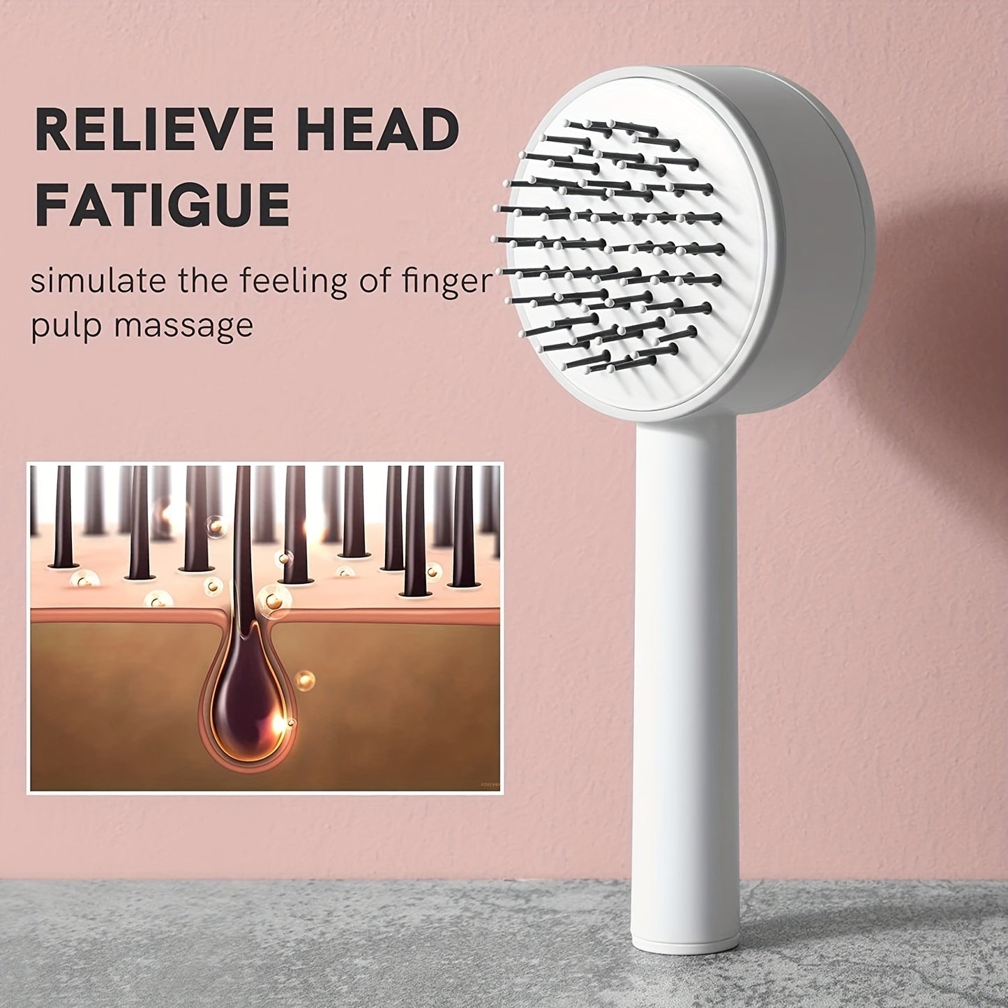 One-key Self-cleaning Hair Brush For Women Curly Hair Brush Massage Comb