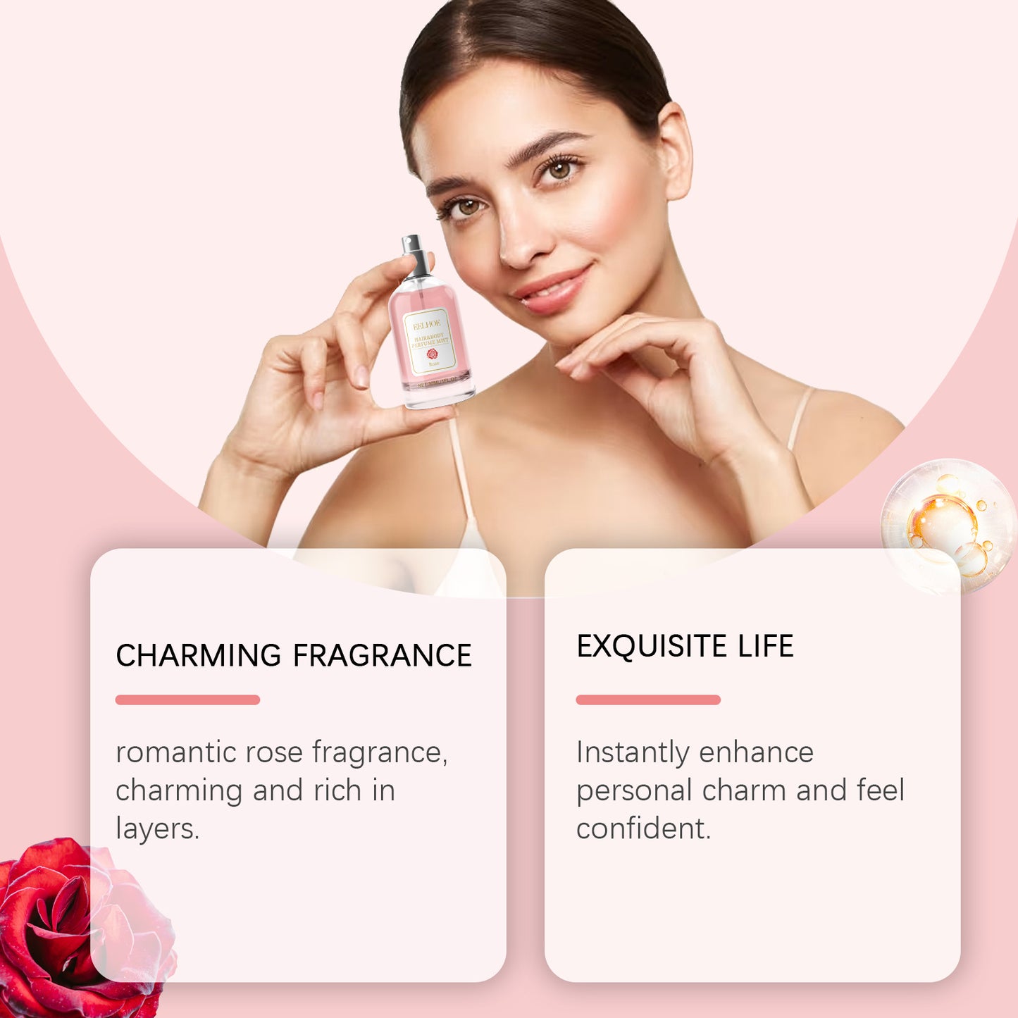 EELHOE Rose Body Hair Perfume spray Fresh And Elegant With Fragrance