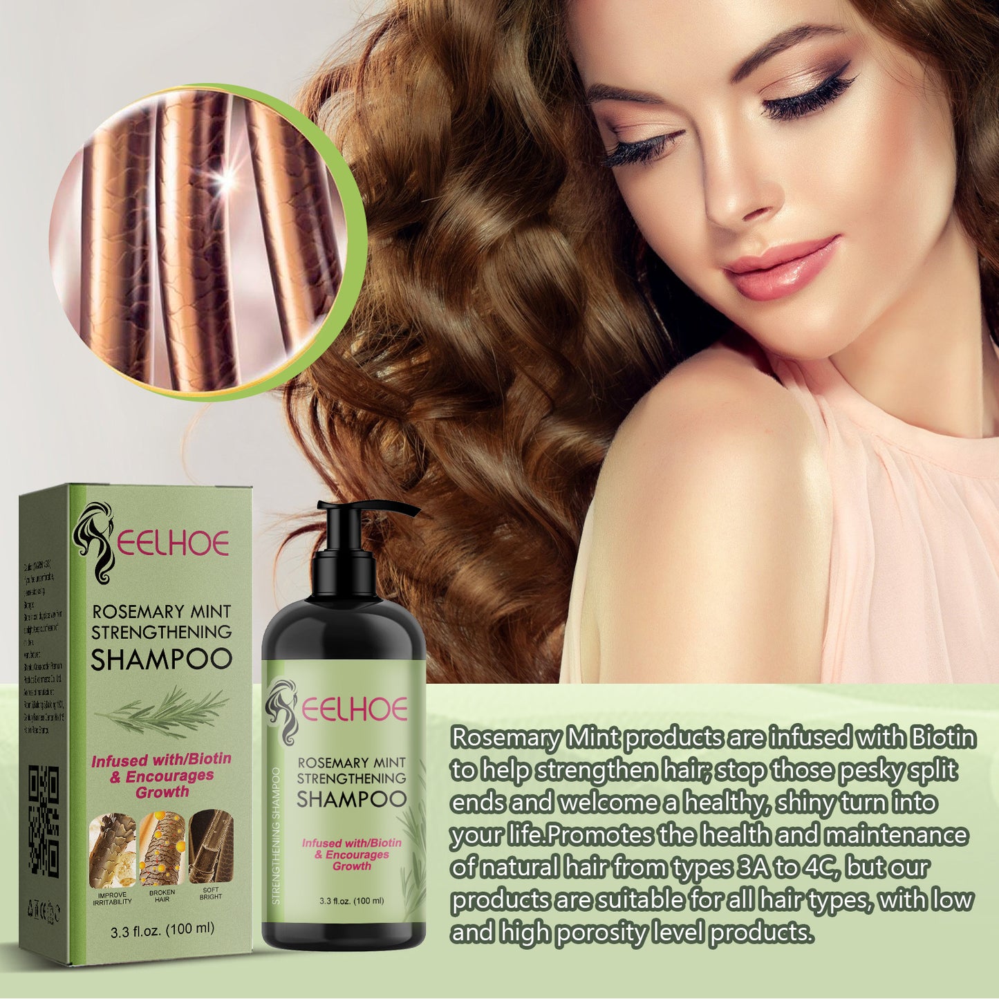 EELHOE Hair Enrichment  Moisturizes Repair Hair Root Thickening Shampoo