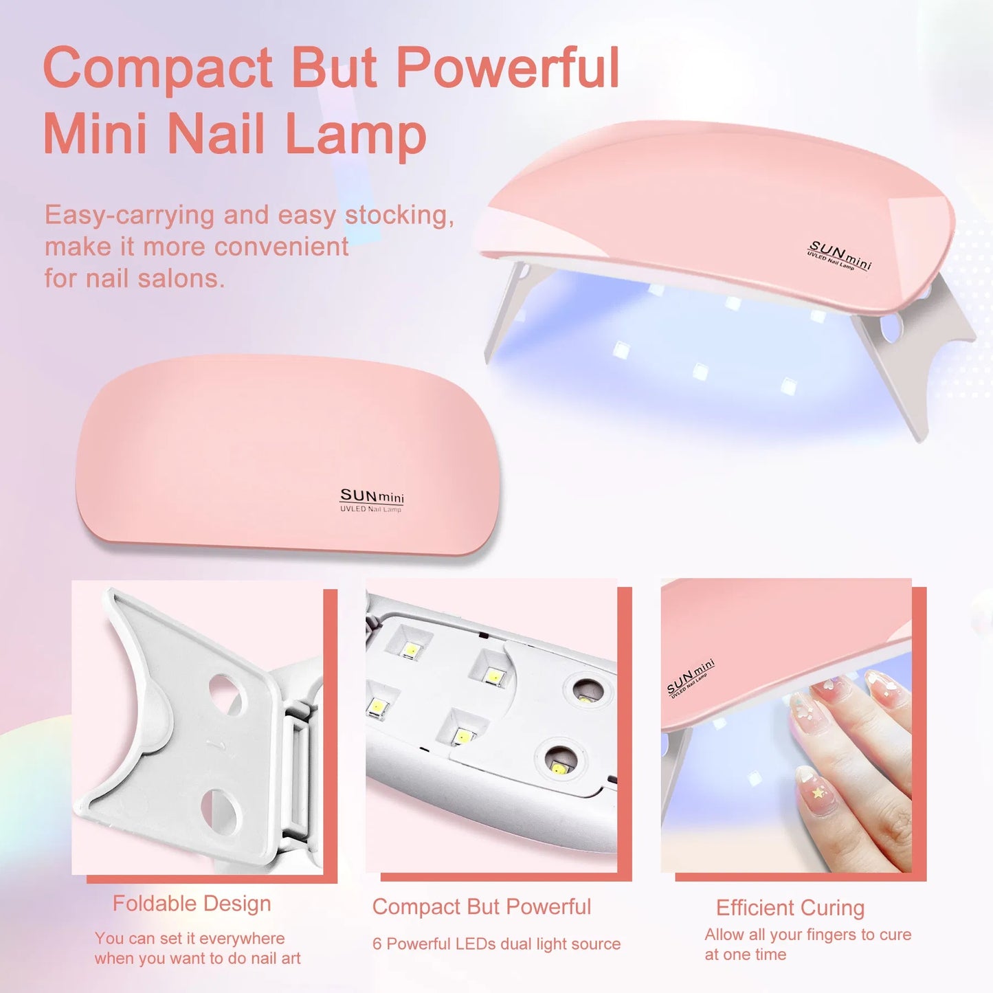 6 PCS Poly Gel Nail Kit With UV Lamp, Nail Brush And Nail Art Tools