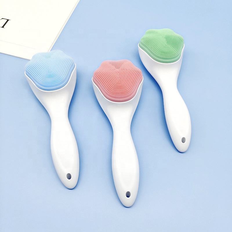 Handheld Silicone Face Scrubber Exfoliator, Soft Face Wash Brush