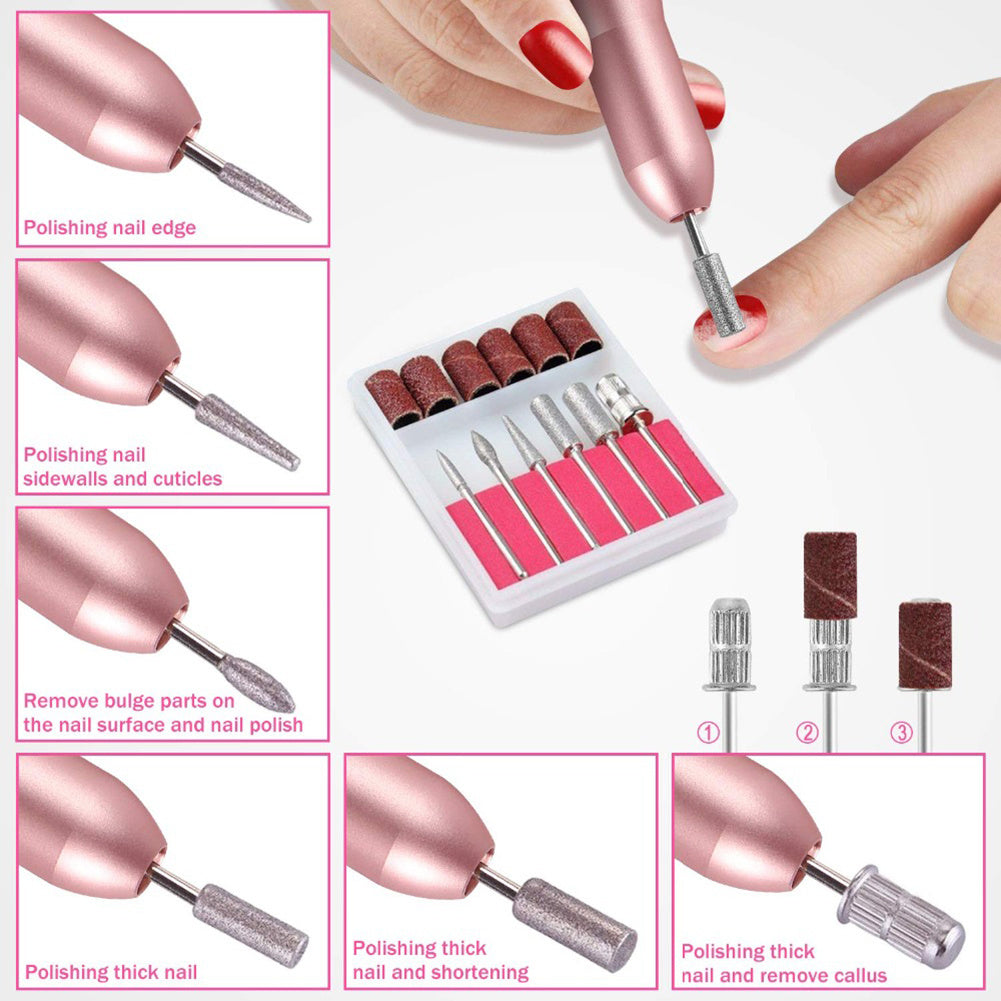 Electric Nail Drill Machine Manicure Machine Set USB Charging Mill Cutter