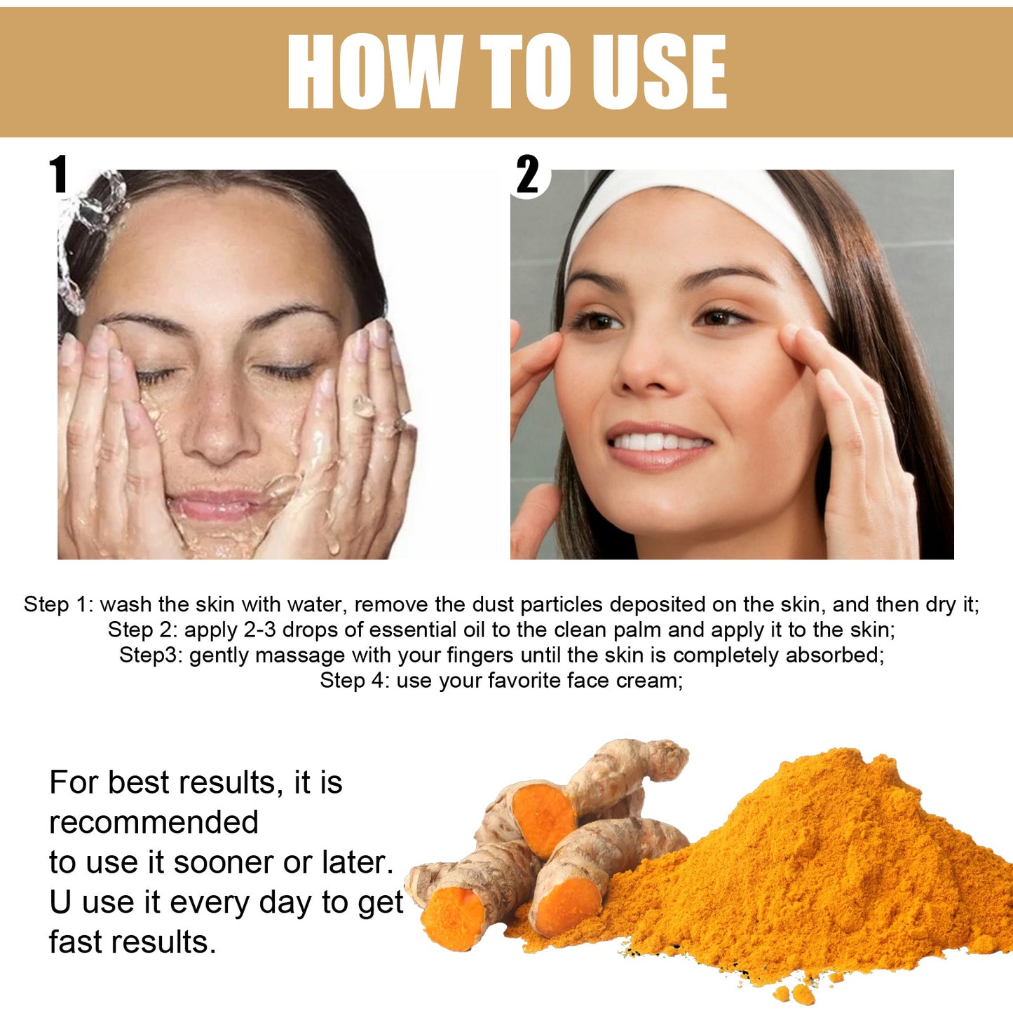 EELHOE Turmeric Dark Spot Correction Face Care Spot Moisturizing UV Protection