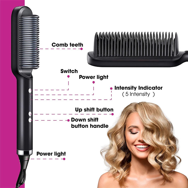 New 2 In 1 Hair Straightener Comb