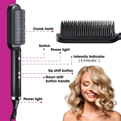 New 2 In 1 Hair Straightener Comb