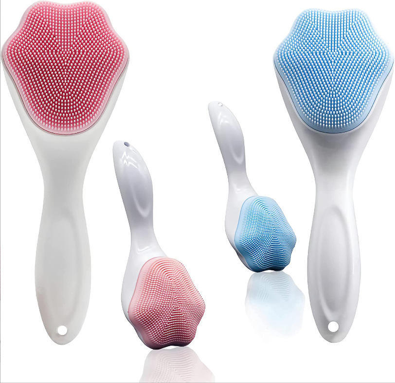 Handheld Silicone Face Scrubber Exfoliator, Soft Face Wash Brush