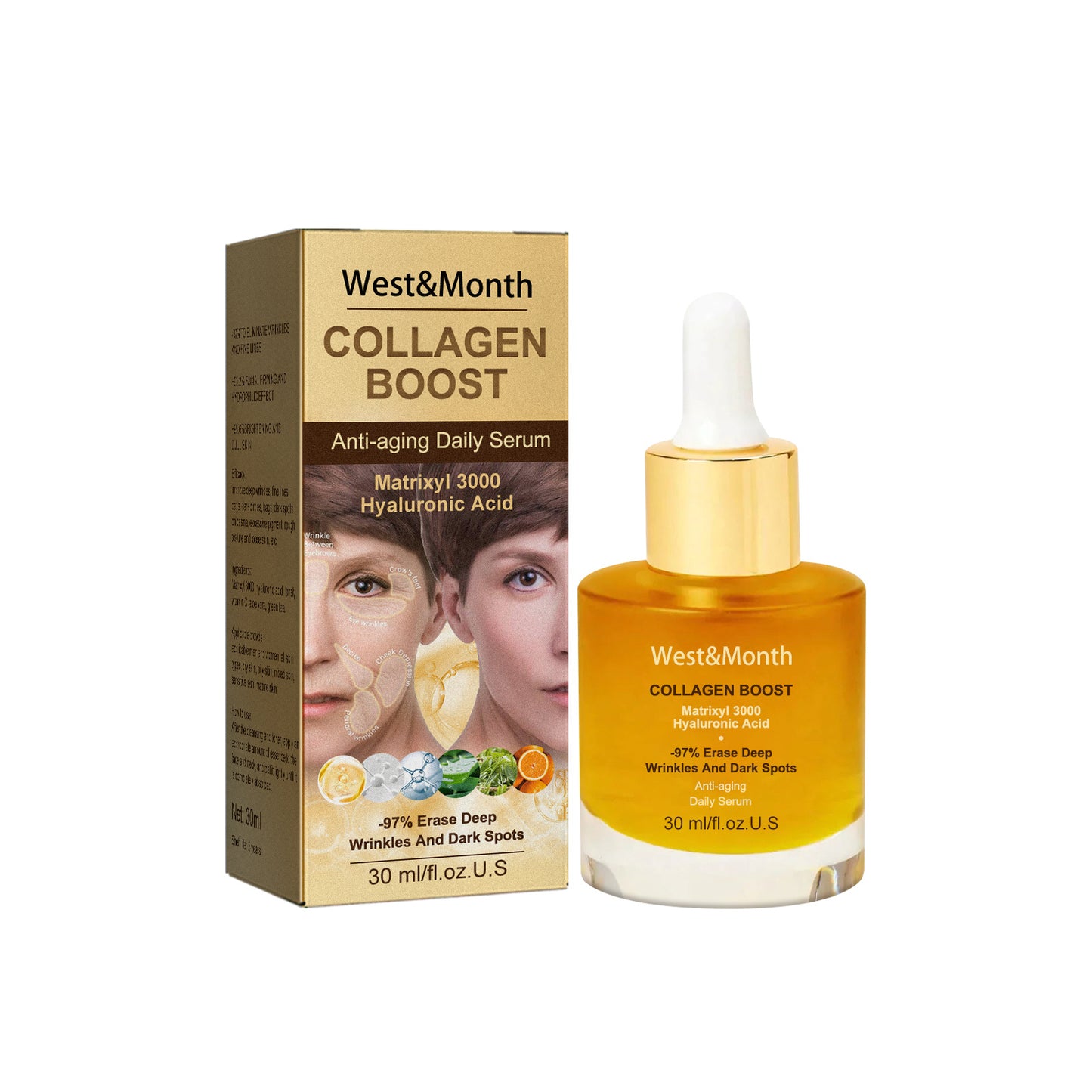 West&Month Collagen Anti Wrinkle Essence To Fade Spots, Repair Skin Barrier, Moisturize