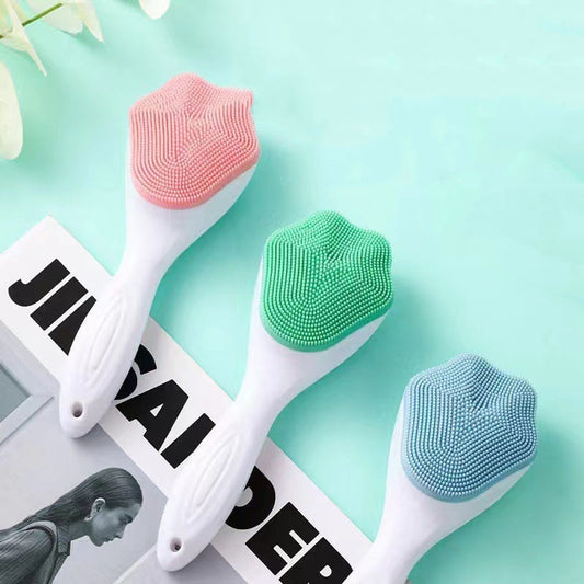 Handheld Silicone Face Scrubber Exfoliator, Soft Face Wash Brush