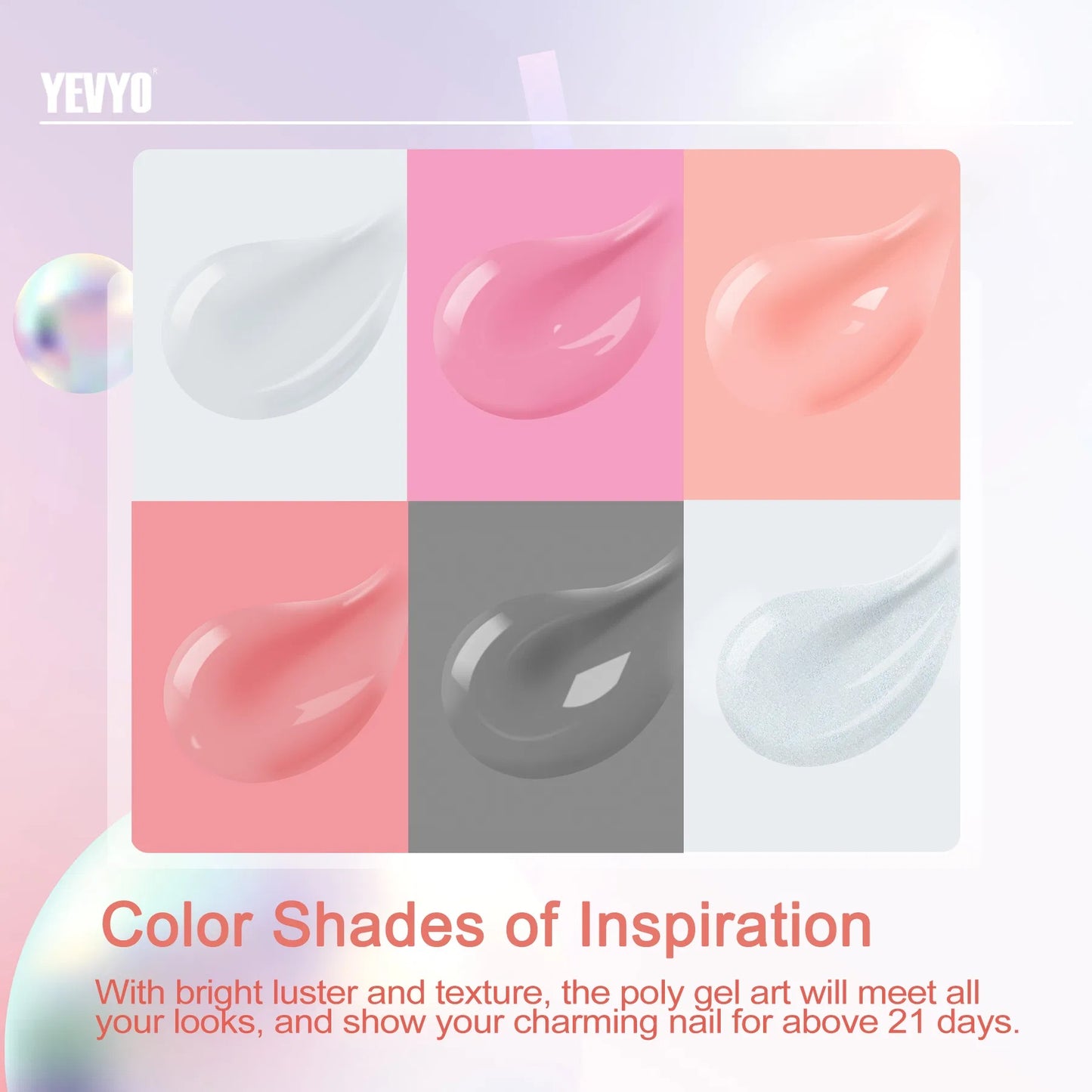 6 PCS Poly Gel Nail Kit With UV Lamp, Nail Brush And Nail Art Tools
